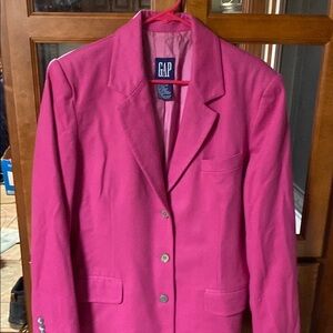 Y2K GAP Pink Wool Blazer Structured Suit Jacket
